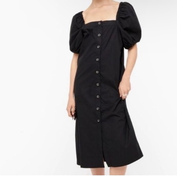 J. Crew Dresses & Skirts - J. Crew Black Square Neck Midi Dress Small